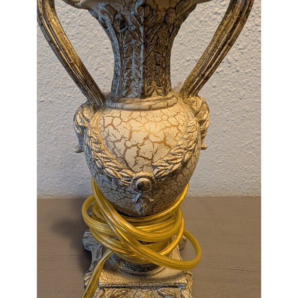 Berman Vintage Ornate Urn Table Lamp Crackle Glaze Resin 14" Neoclassical - Picture 8 of 12